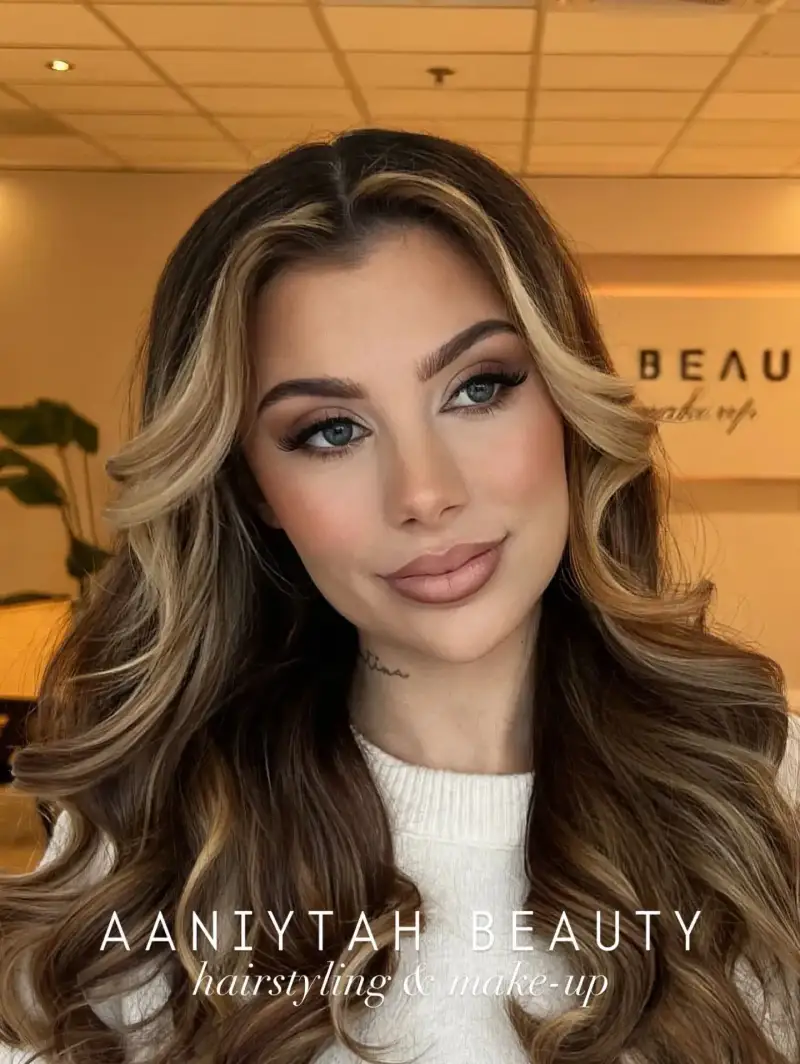 Glam bruidsmakeup brunette