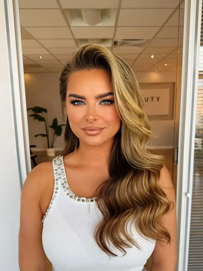 Half up gala haarstyling